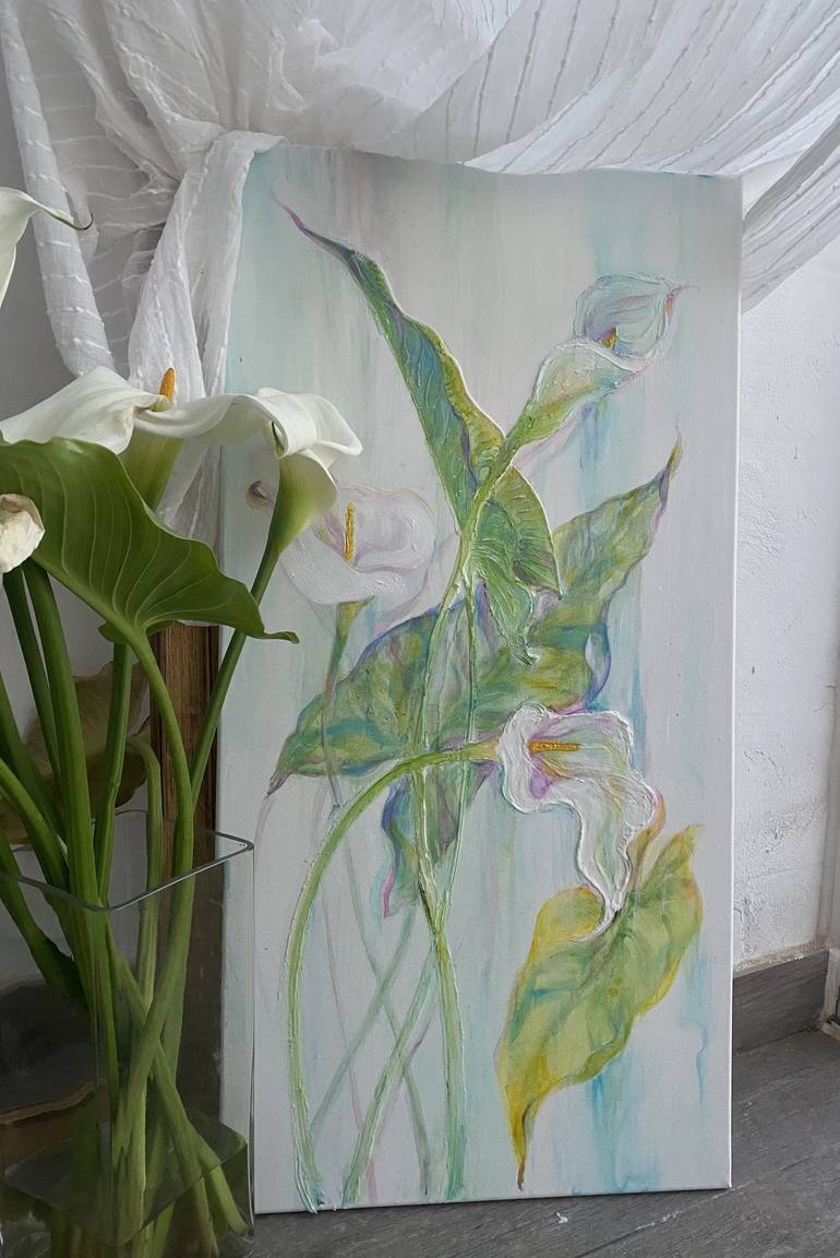 Original Art Deco Floral Painting by Irina Wirt