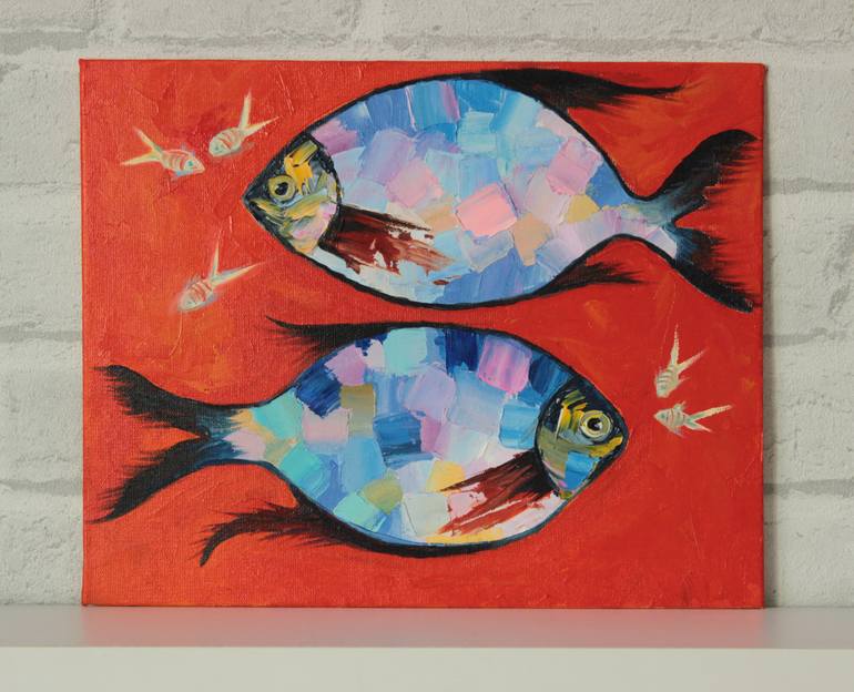 Original Impressionism Animal Painting by Tetiana Kushnirova