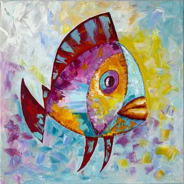 Print of Expressionism Fish Paintings by Tetiana Kushnirova