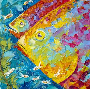Print of Expressionism Fish Paintings by Tetiana Kushnirova