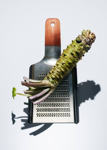 Wasabi and a copper grater thumb