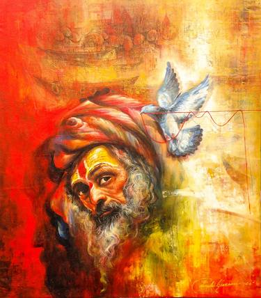 Original Abstract Religion Painting by Panchu Gharami