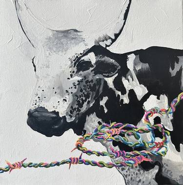 Print of Conceptual Cows Paintings by Bharathi Dev