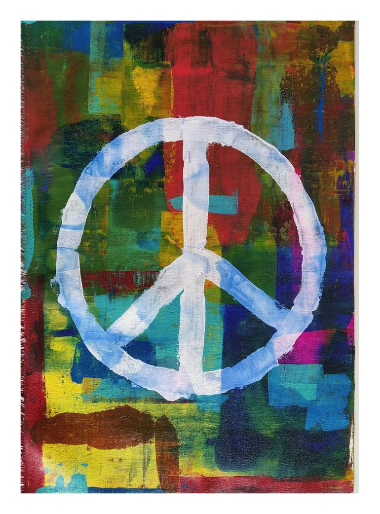 peace and love around the world oil painting