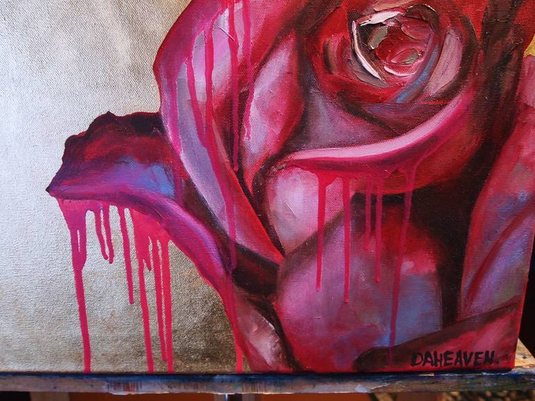 Original Expressionism Floral Painting by Daheaven Art