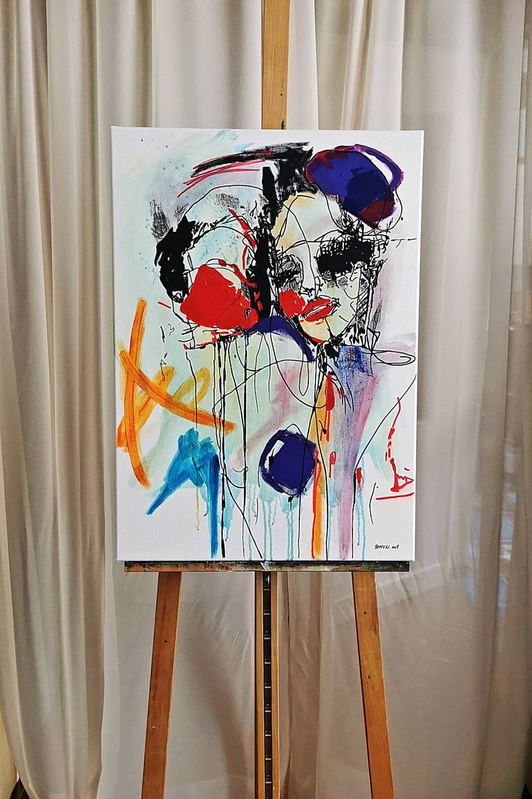 Original Abstract Expressionism Women Painting by Daheaven art