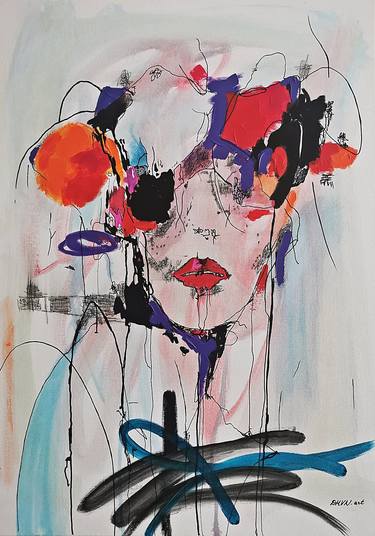 Original Abstract Expressionism Women Paintings by Daheaven art