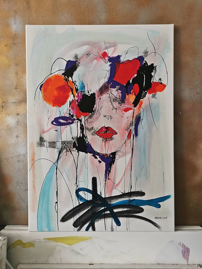 Original Abstract Expressionism Women Painting by Daheaven art