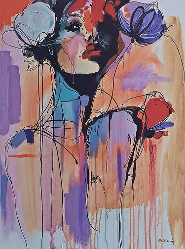 Original Abstract Expressionism Women Paintings by Daheaven art