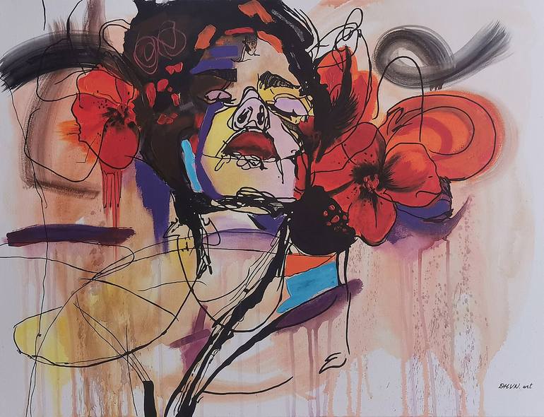 Print of Abstract Expressionism Women Paintings by Daheaven Art
