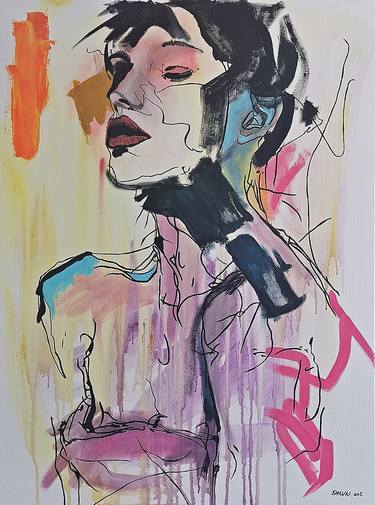 Original Abstract Expressionism Women Paintings by Daheaven art