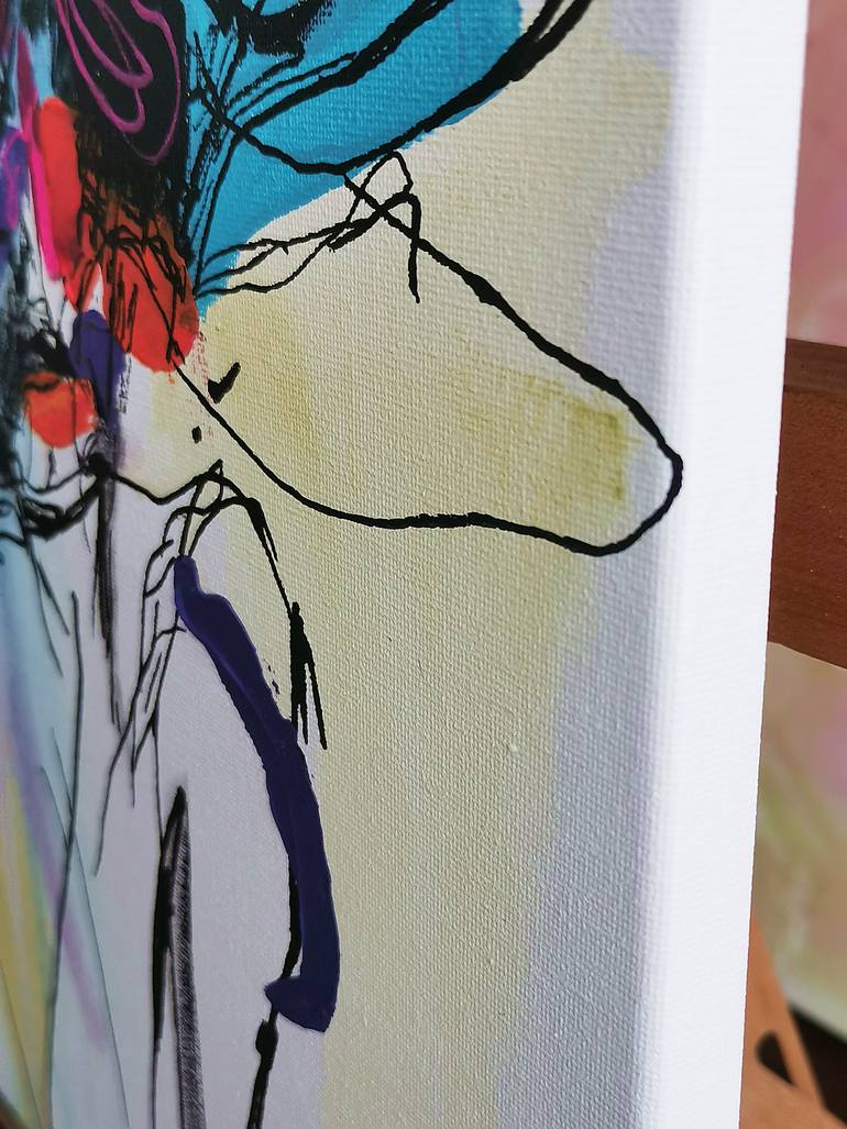 Original Abstract People Painting by Daheaven Art