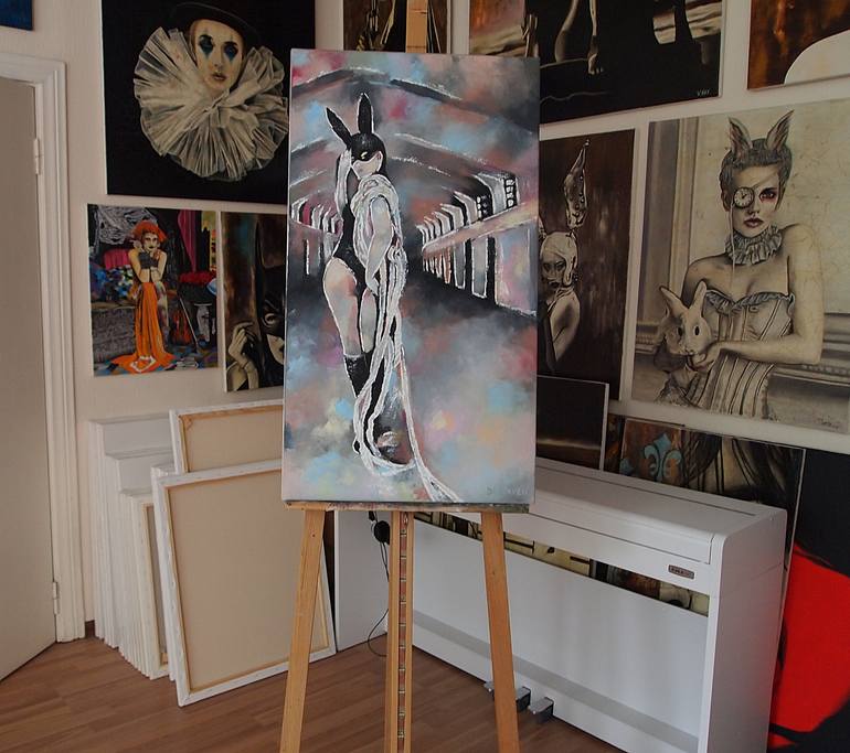 Original Abstract Expressionism Women Painting by Daheaven Art