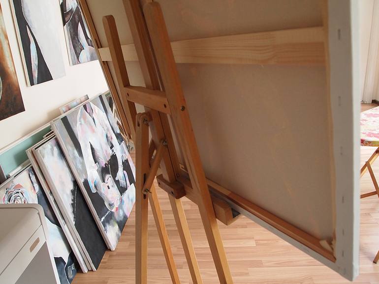 Original Figurative Dogs Painting by Daheaven Art
