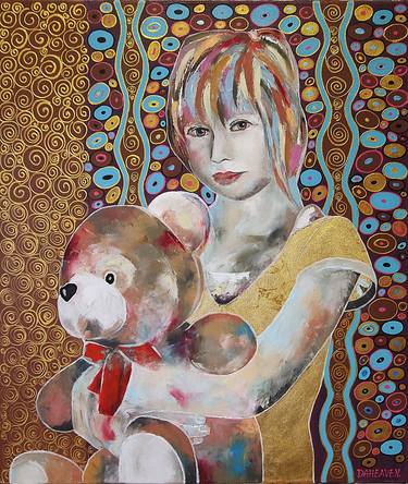 Original Figurative Kids Paintings by Daheaven art