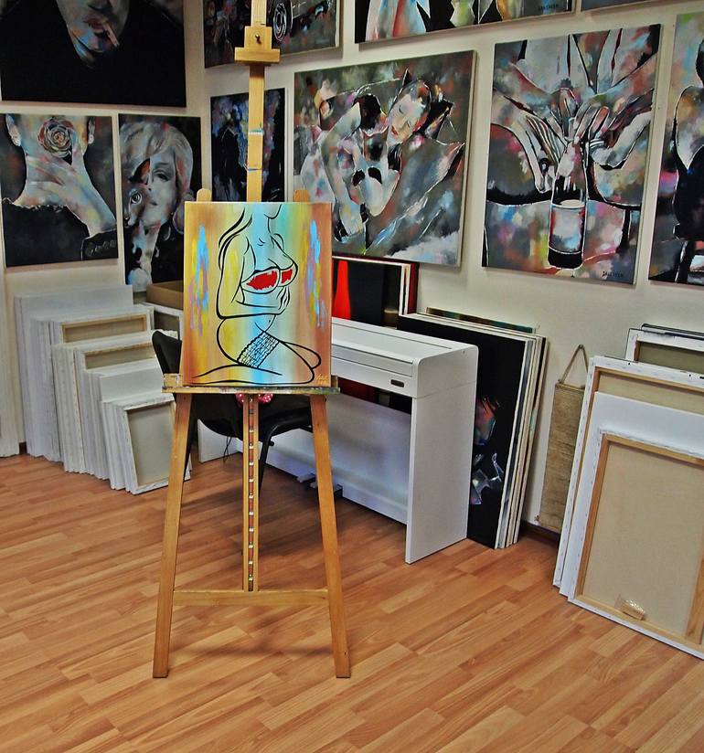 Original Contemporary Women Painting by Daheaven Art