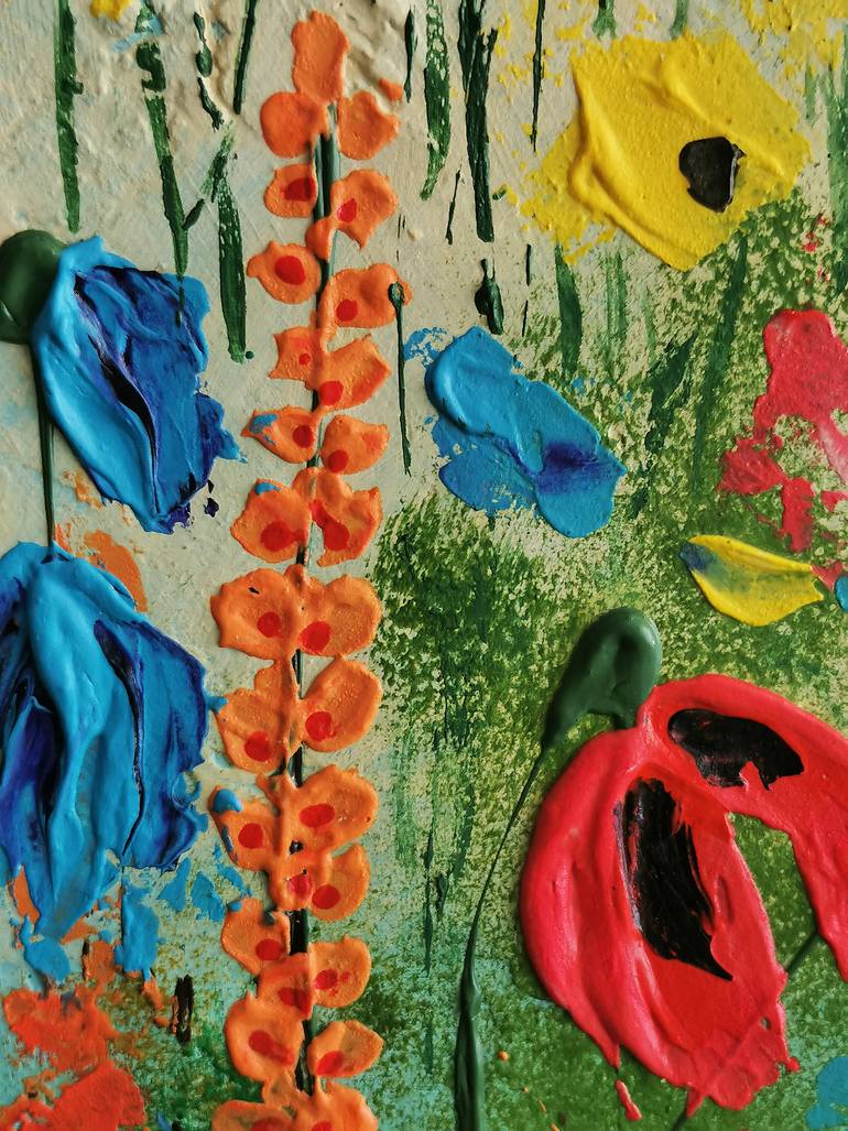 Original Abstract Expressionism Floral Painting by Daheaven Art