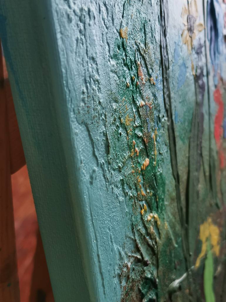 Original Abstract Expressionism Floral Painting by Daheaven Art
