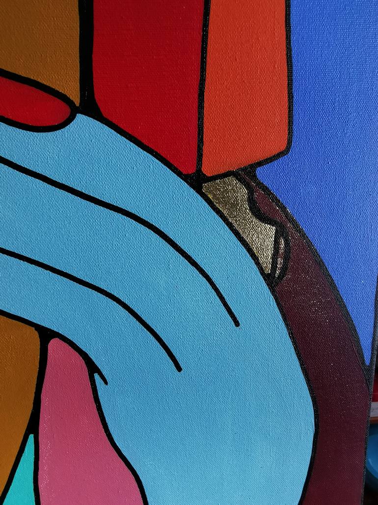 Original Geometric Women Painting by Daheaven Art