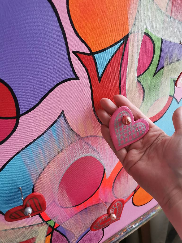 Original Abstract Expressionism Love Painting by Daheaven Art