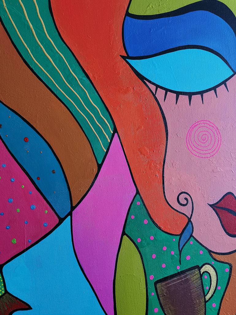 Original Fauvism Family Painting by Daheaven Art