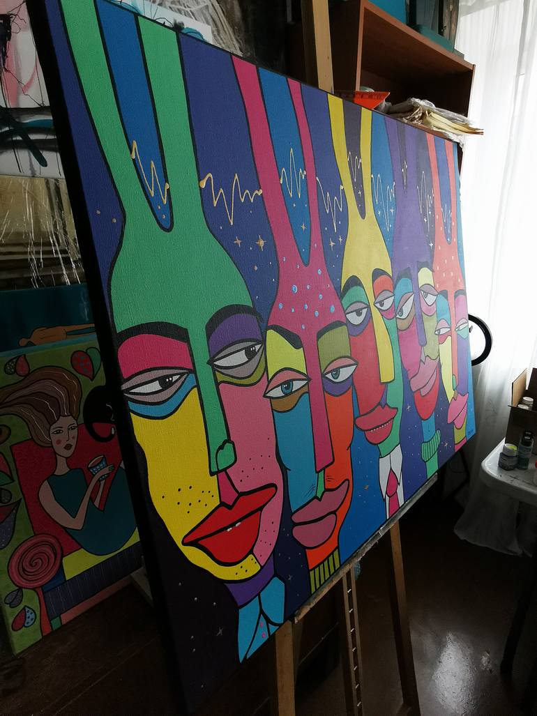 Original Fauvism Men Painting by Daheaven Art