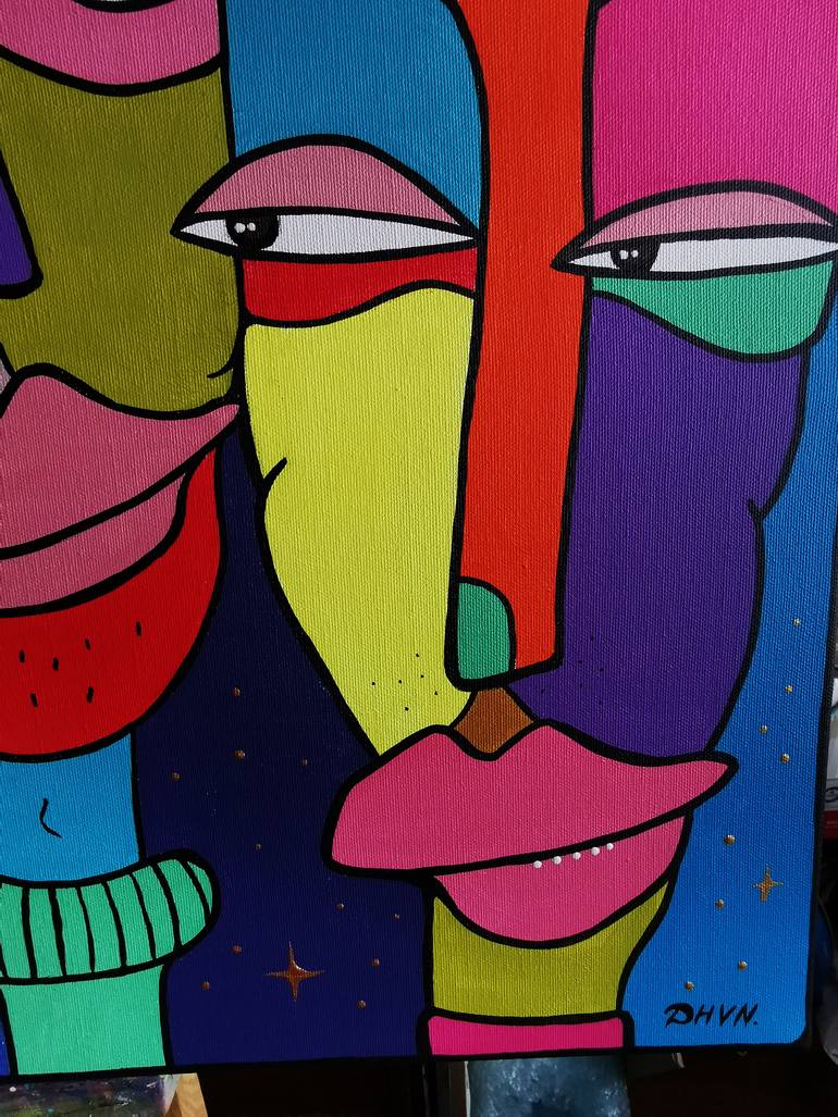 Original Fauvism Men Painting by Daheaven Art