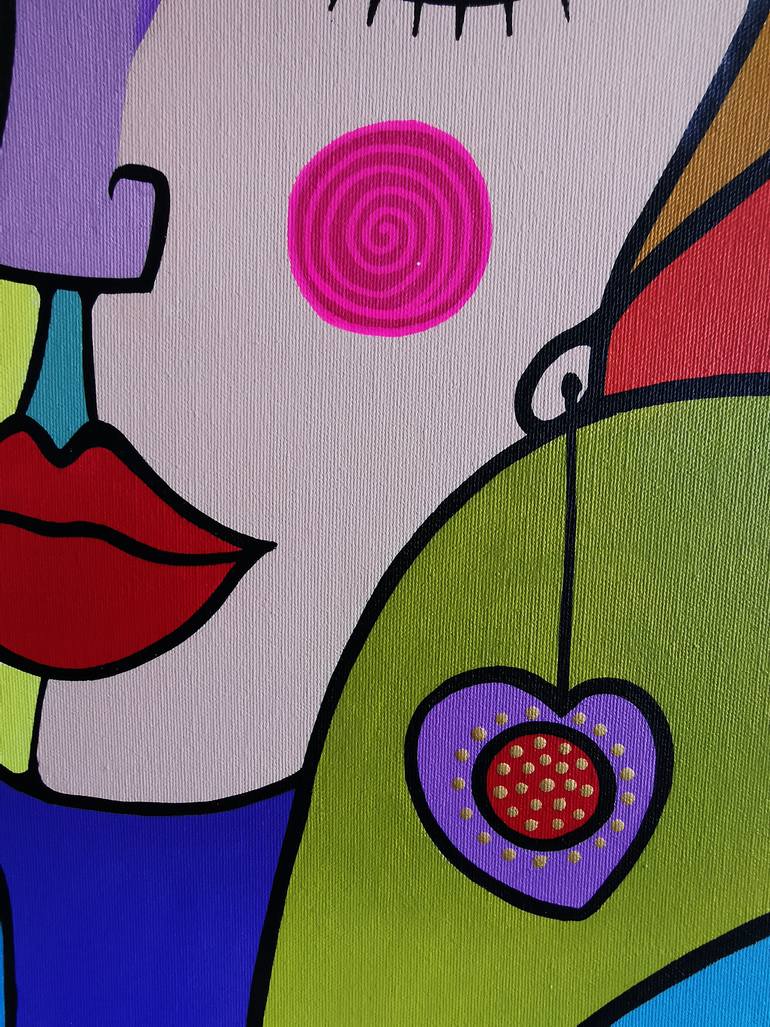 Original Pop Art Women Painting by Daheaven Art