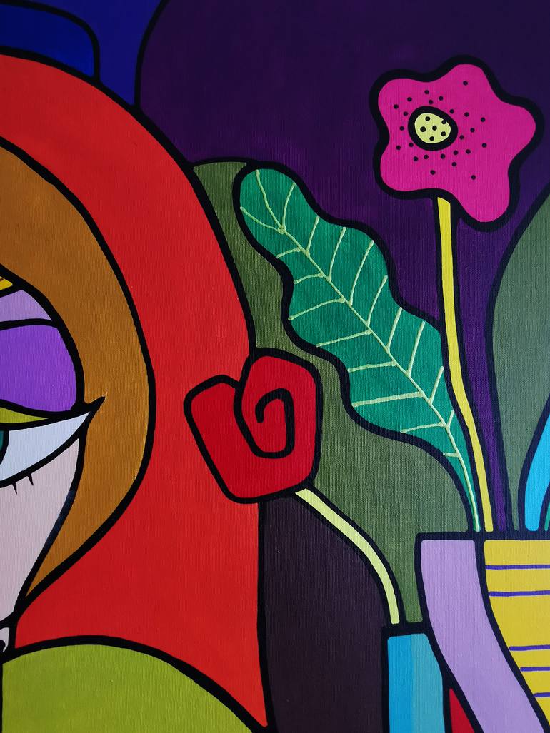 Original Pop Art Women Painting by Daheaven Art