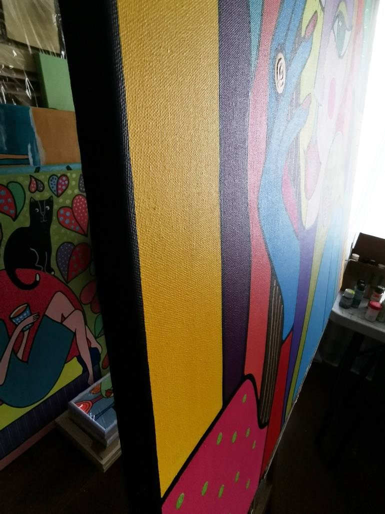 Original Pop Art Women Painting by Daheaven Art