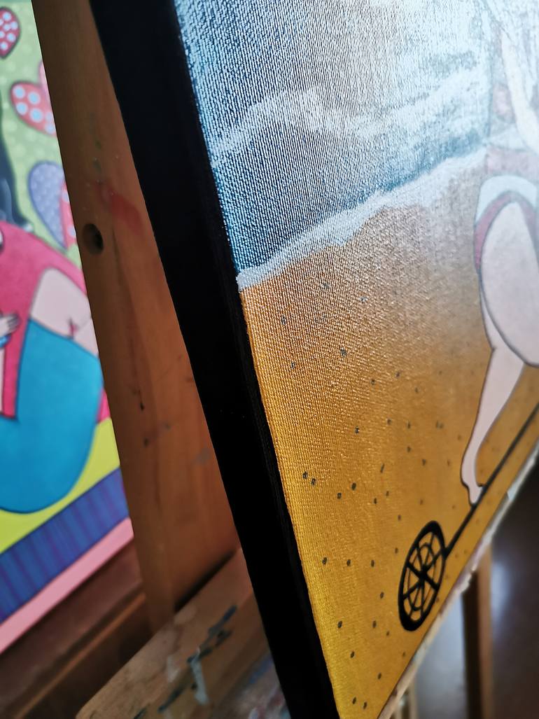 Original Fauvism People Painting by Daheaven Art