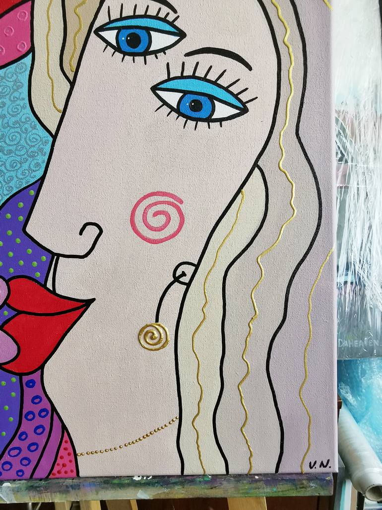 Original Figurative Love Painting by Daheaven Art
