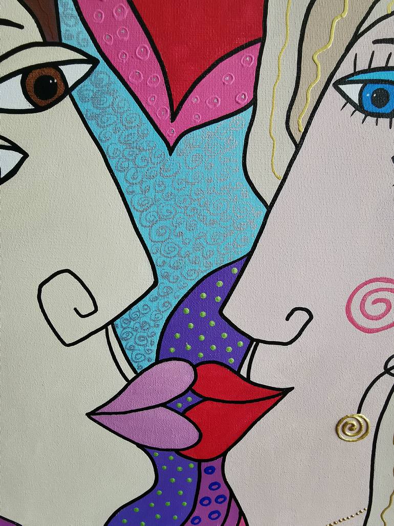 Original Figurative Love Painting by Daheaven Art