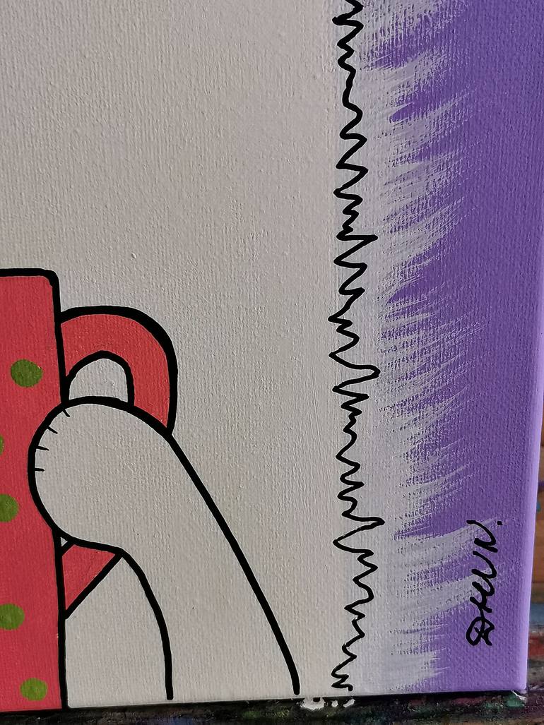 Original Fauvism Cats Painting by Daheaven Art