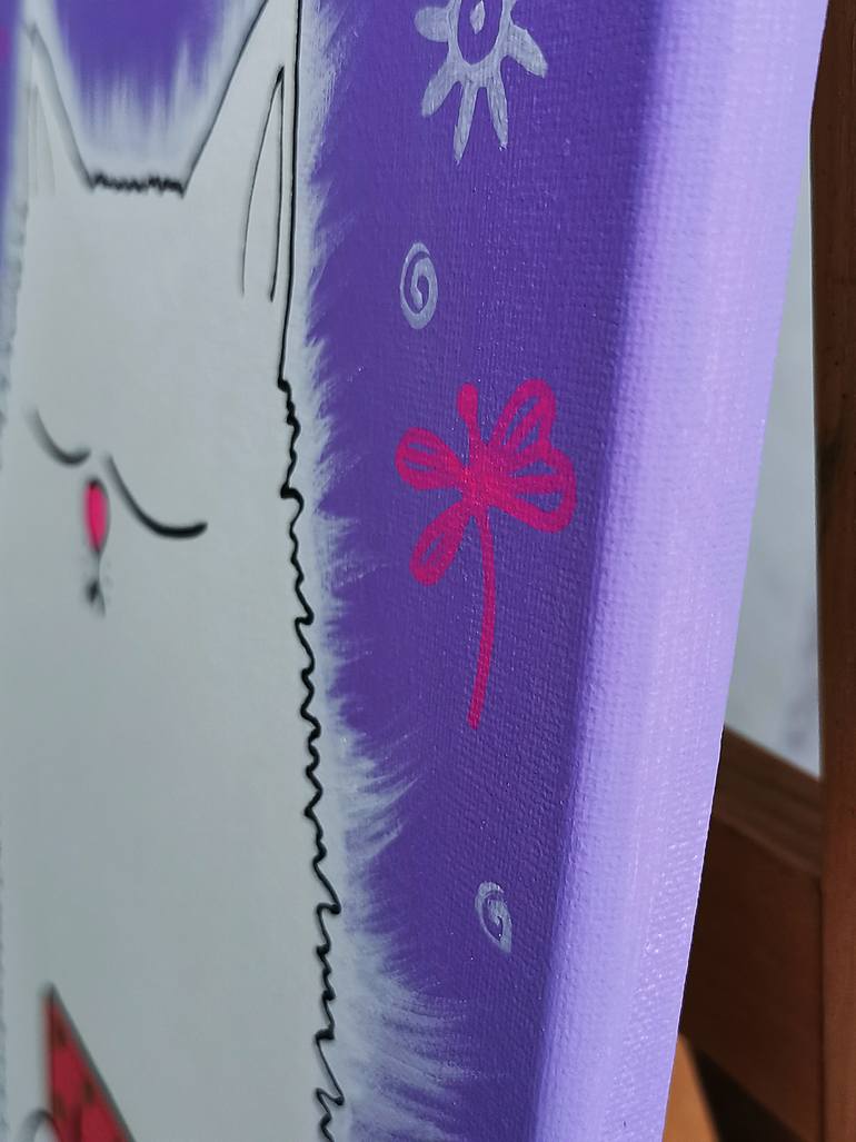 Original Fauvism Cats Painting by Daheaven Art