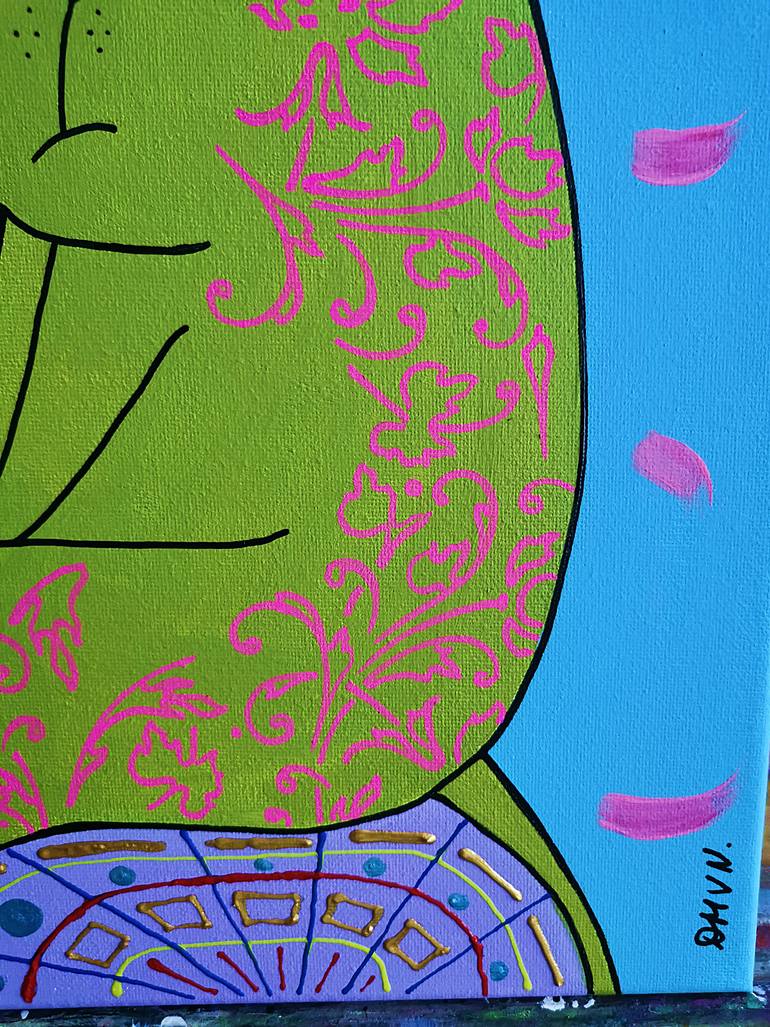 Original Fauvism Cats Painting by Daheaven Art
