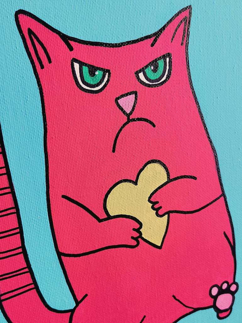 Original Figurative Cats Painting by Daheaven Art