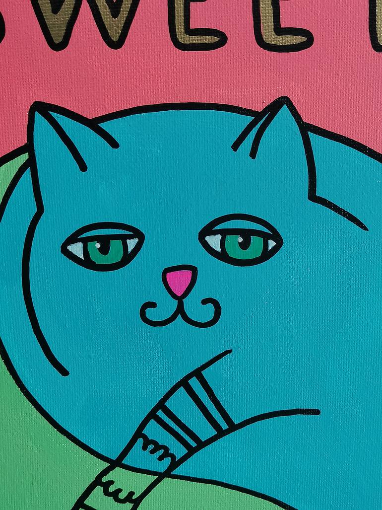 Original Figurative Cats Painting by Daheaven Art