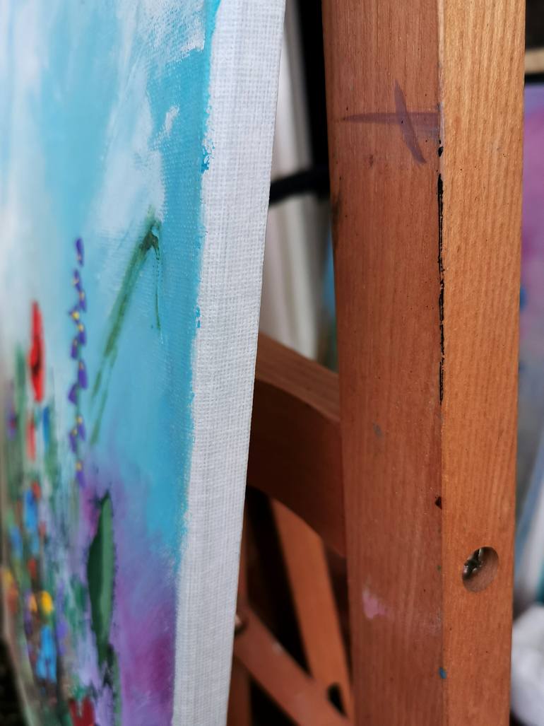 Original Abstract Floral Painting by Daheaven Art