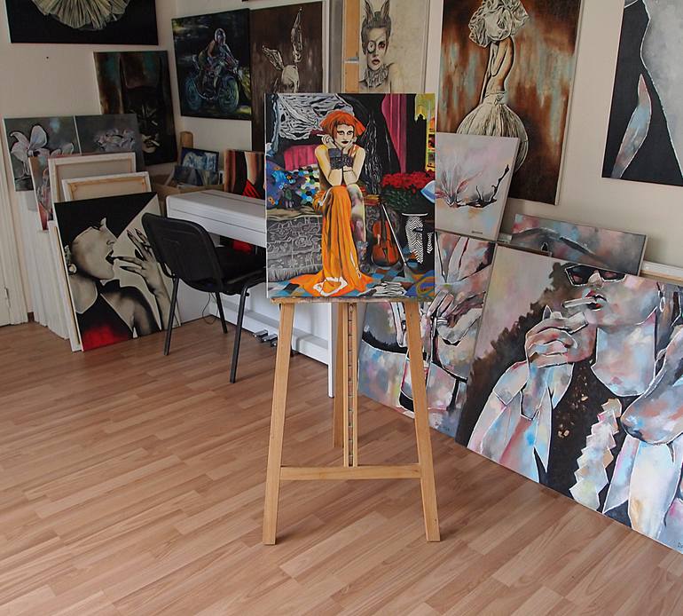 Original Expressionism Fashion Painting by Daheaven Art