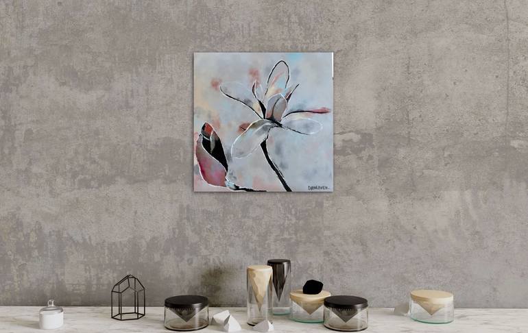 Original Expressionism Floral Painting by Daheaven art