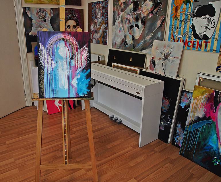 Original Abstract Expressionism Fantasy Painting by Daheaven art