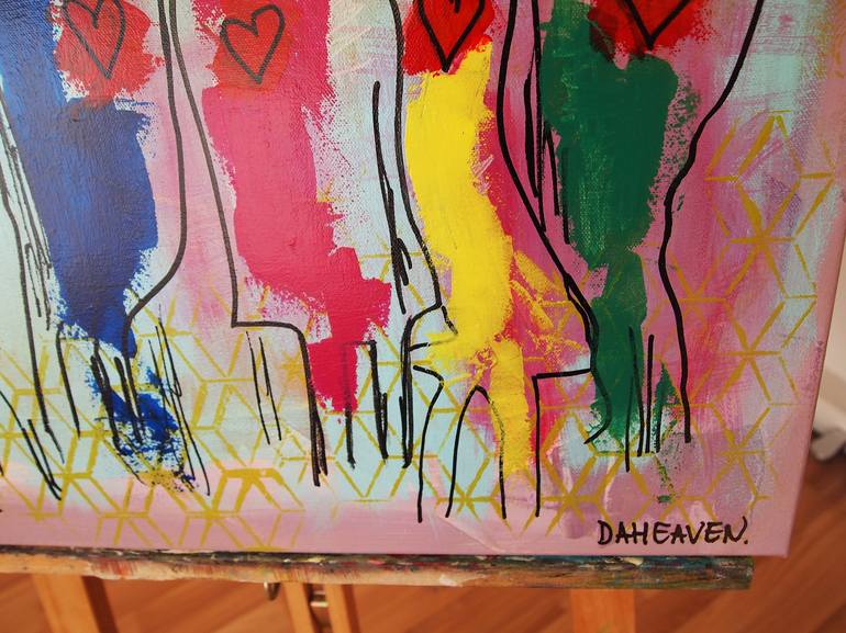 Original Abstract People Painting by Daheaven art