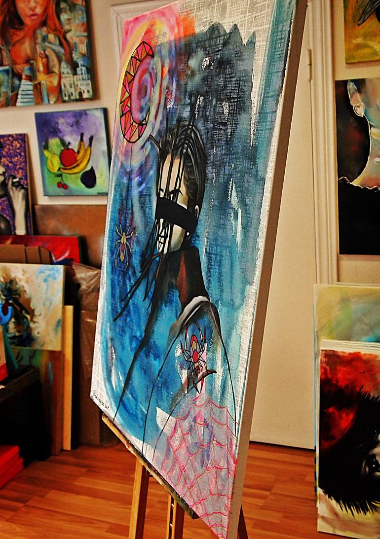 Original Expressionism Fantasy Painting by Daheaven art