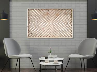 3D Wood Wall Decorative Panel - Natural Color - Modern Wood Art - Wall Decor - Geometric Wood Wall Art thumb
