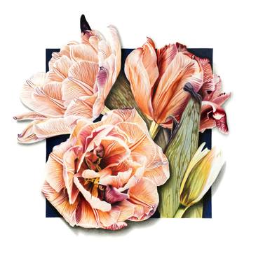 Original Minimalism Floral Mixed Media by Jordanna Ber