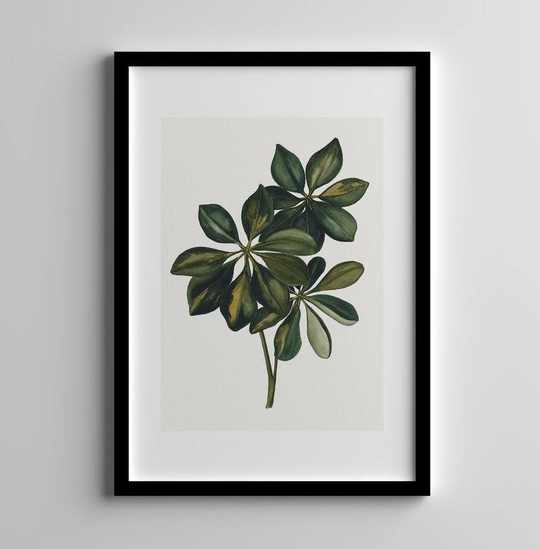 Original Minimalism Botanic Painting by Viktoryia Zhuleha