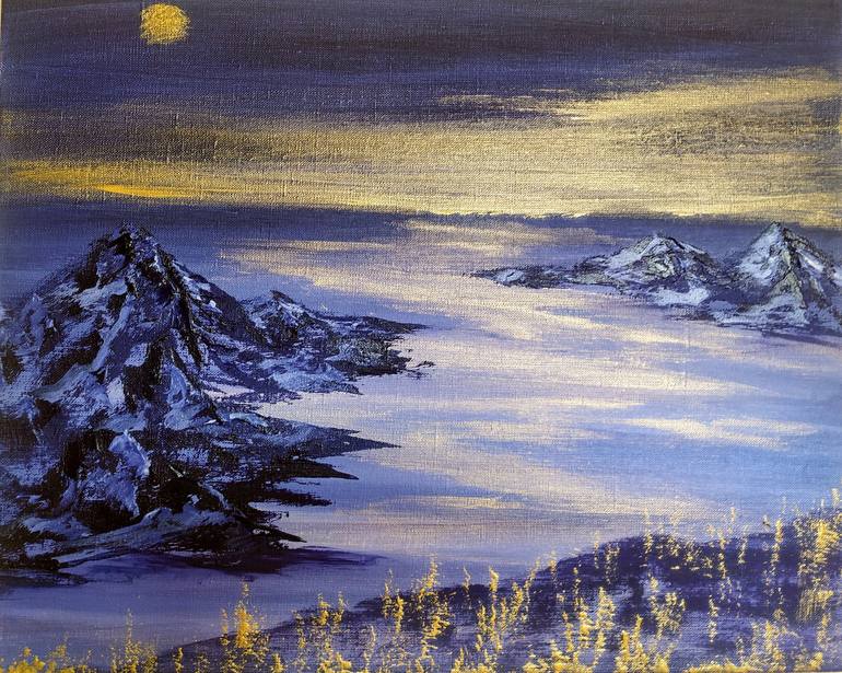 Gold of the night Painting by Lori Solair | Saatchi Art