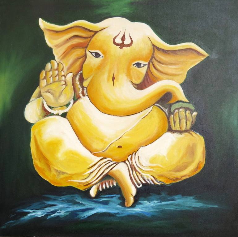 Lord Ganesha Painting by Savita Singh Bhadouria | Saatchi Art