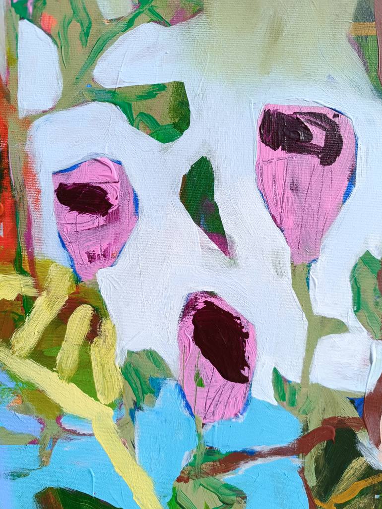 Original Abstract Expressionism Floral Painting by Simona Vojteskova